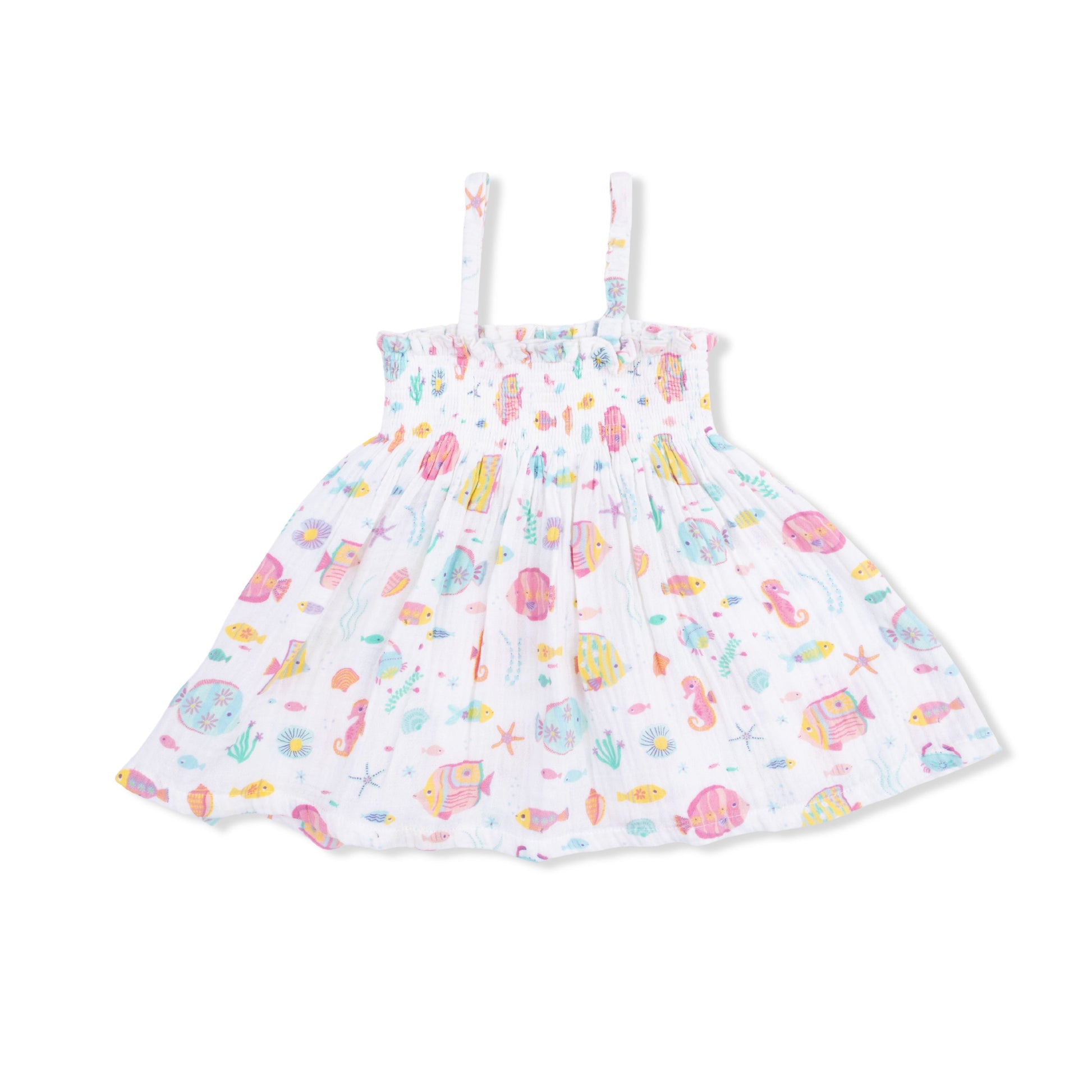 Sunny Coral Reef Fish - Smocked Top with Bike Short - Hello Baby Apparel