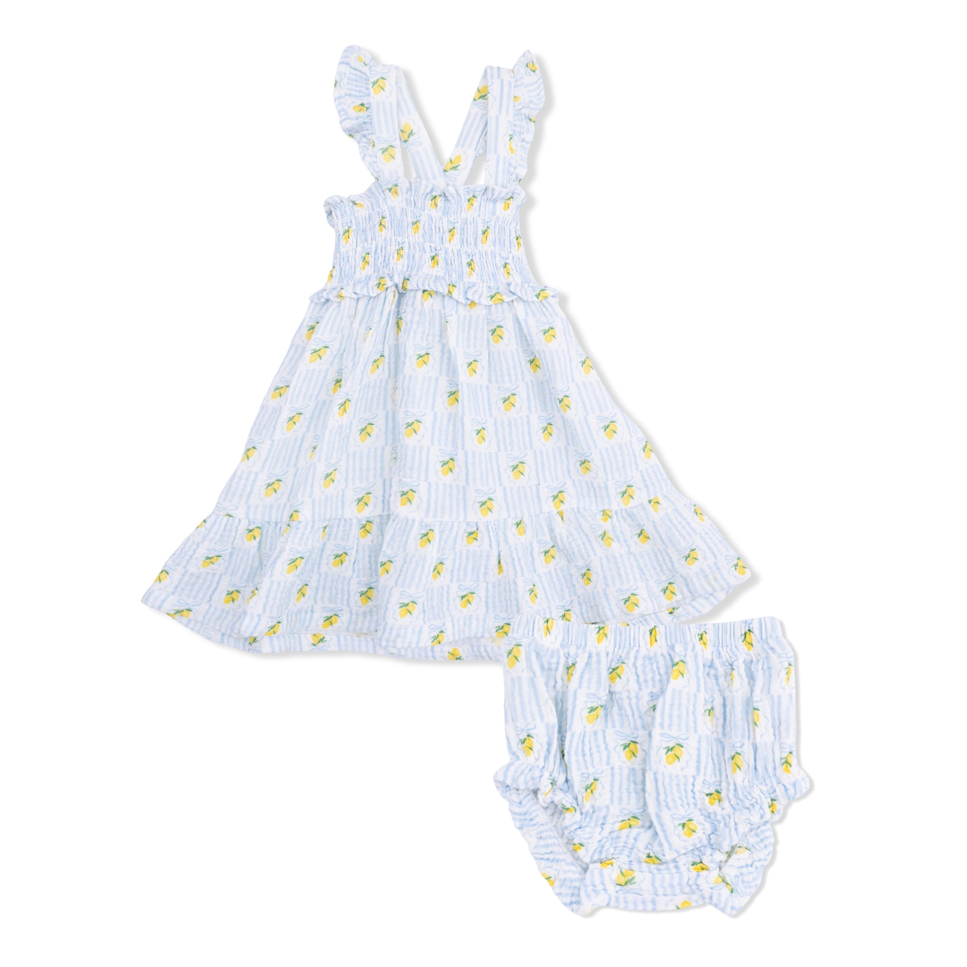Lovely Lemons - Smocked Ruffle Sundress with Bloomer - Hello Baby Apparel