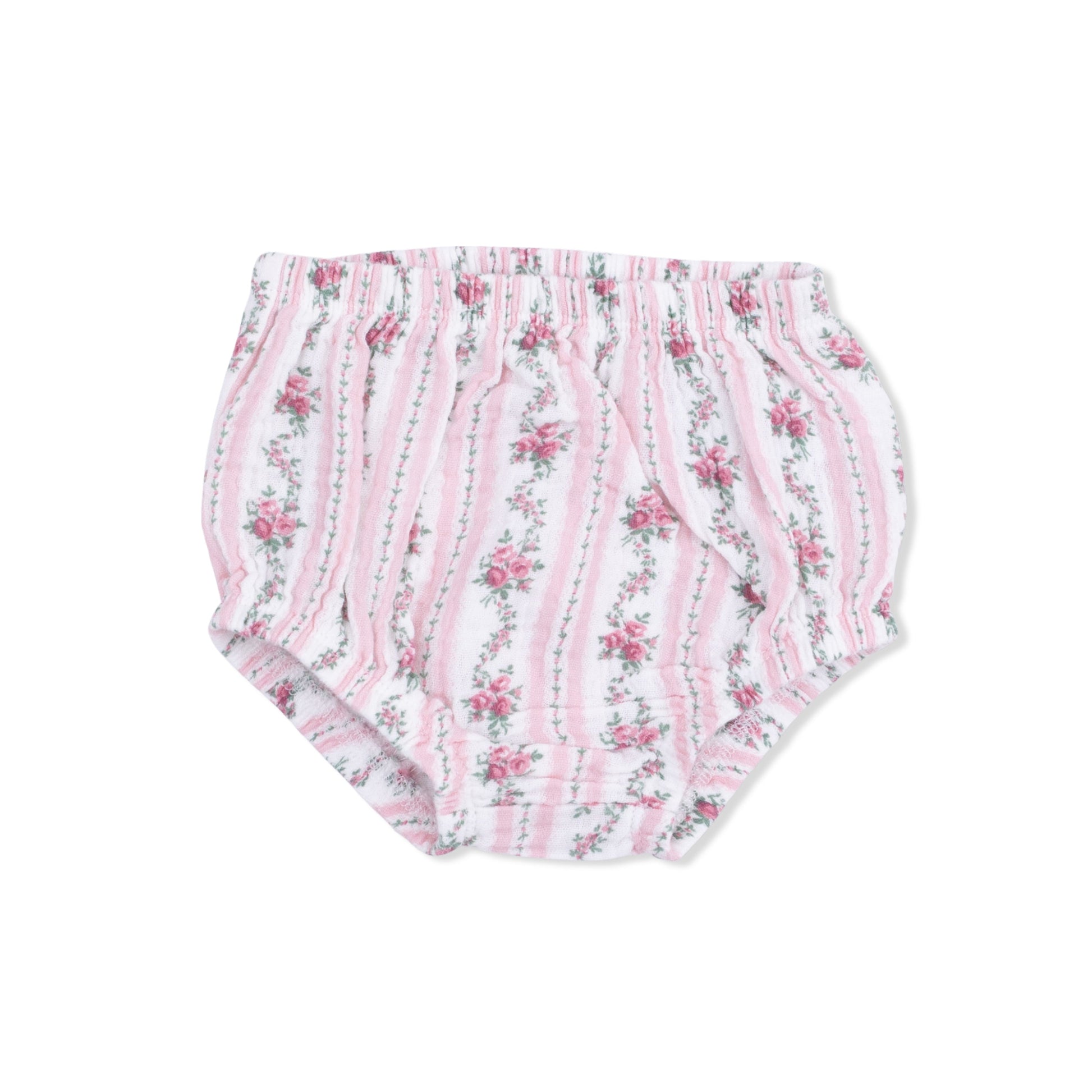 Winding Roses Stripe - Smocked Ruffle Sundress & Bloomer - Hello Baby Apparel