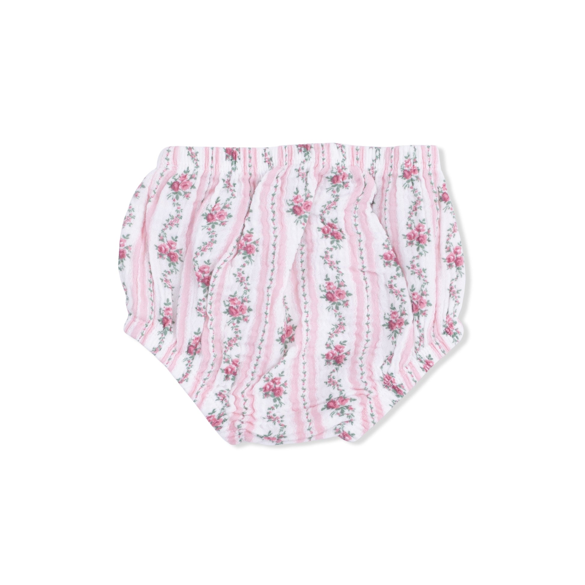 Winding Roses Stripe - Smocked Ruffle Sundress & Bloomer - Hello Baby Apparel
