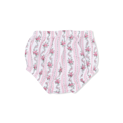 Winding Roses Stripe - Smocked Ruffle Sundress & Bloomer - Hello Baby Apparel