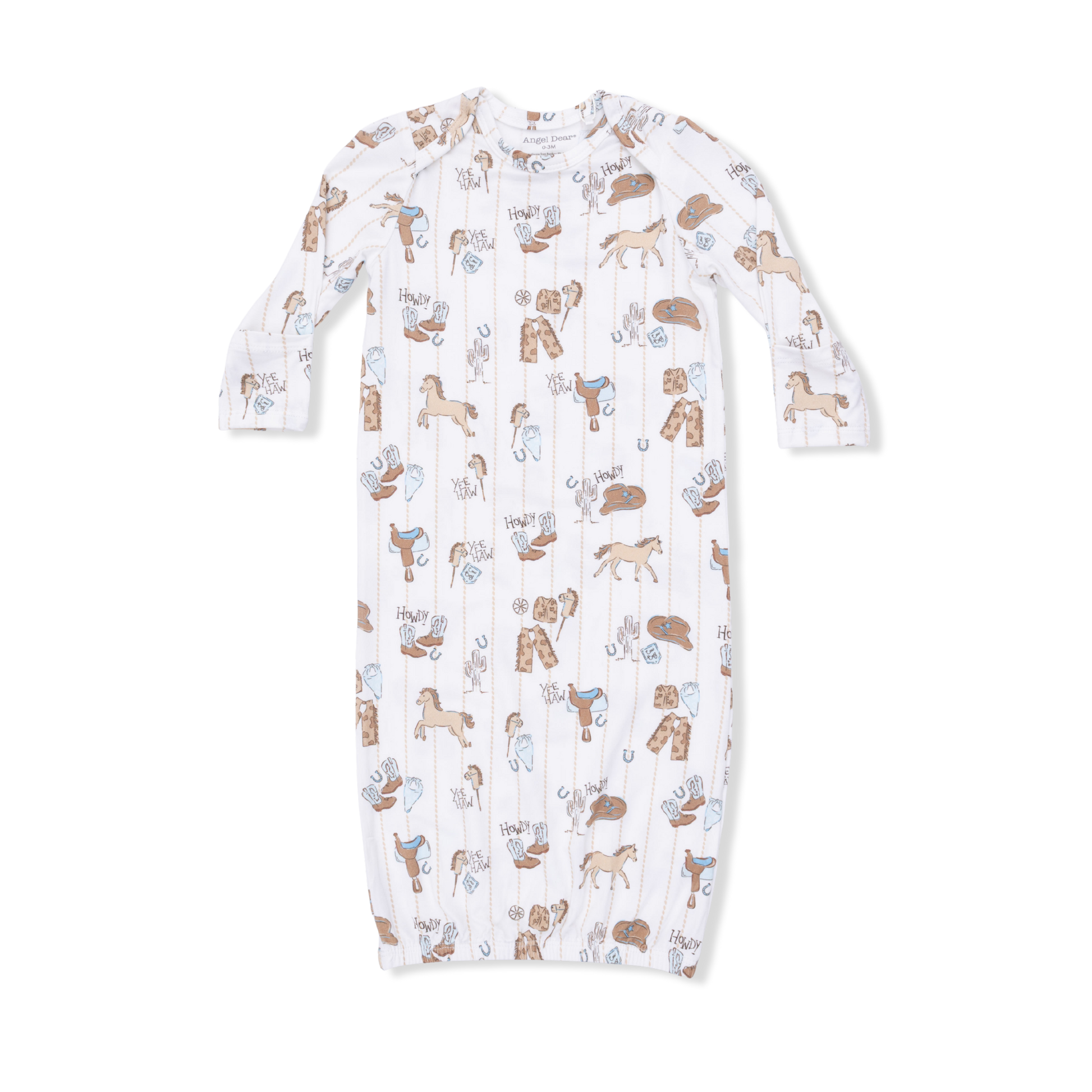 Cowboy Nursery - Lap Shoulder Gown & Beanie Hat - Hello Baby Apparel