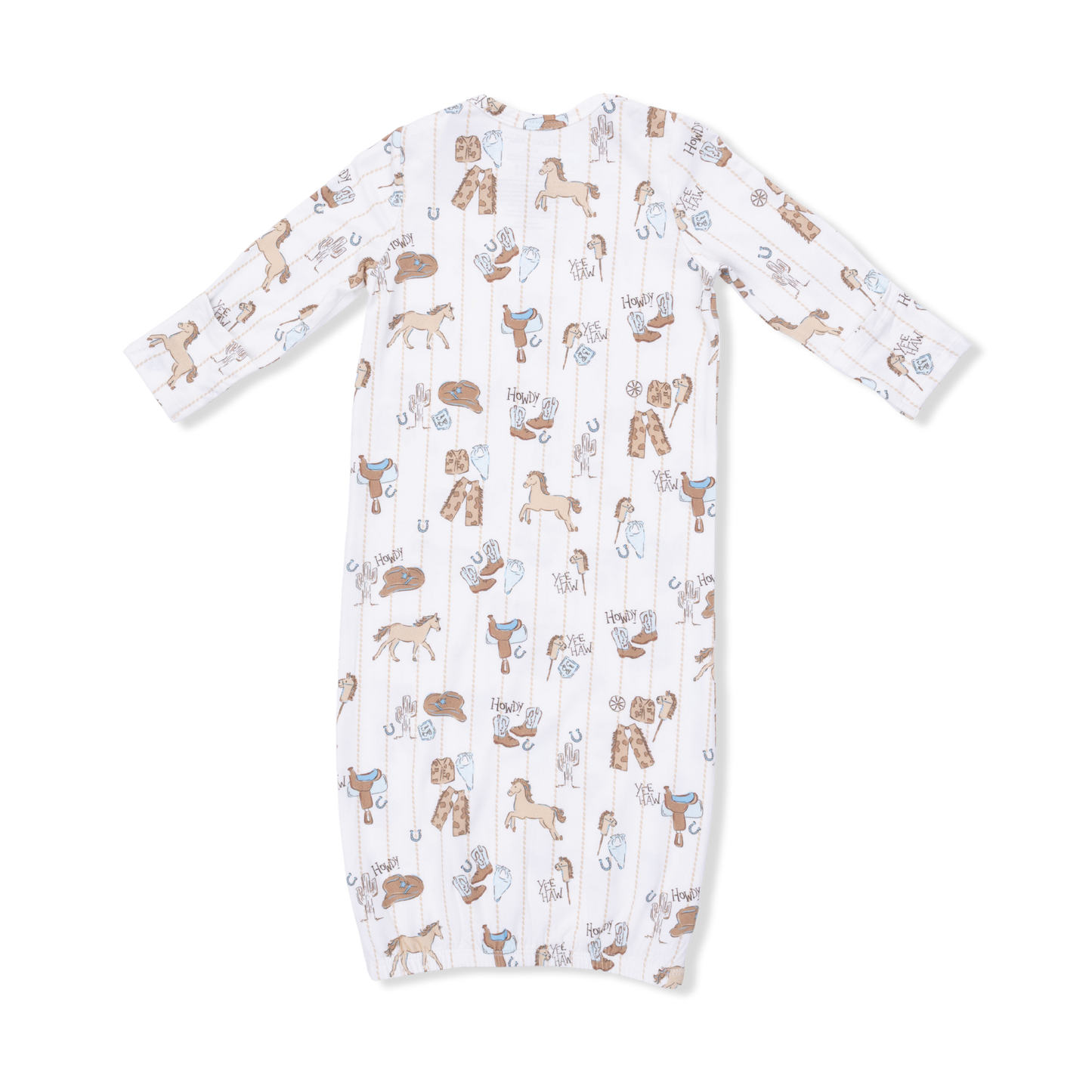 Cowboy Nursery - Lap Shoulder Gown & Beanie Hat - Hello Baby Apparel