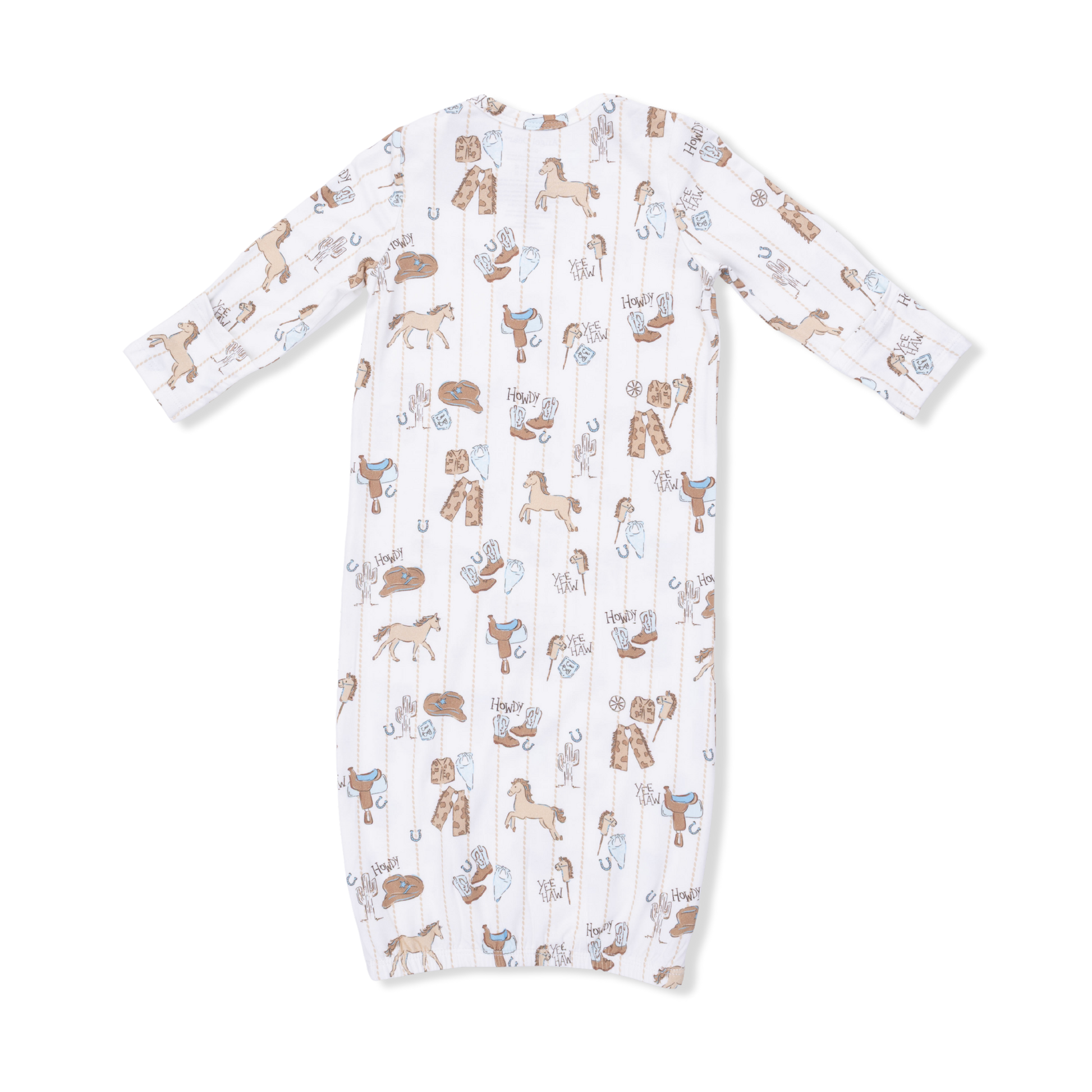 Cowboy Nursery - Lap Shoulder Gown & Beanie Hat - Hello Baby Apparel