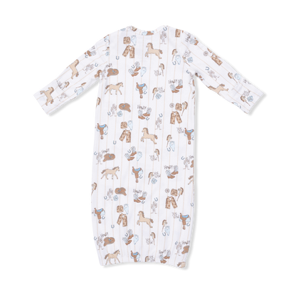 Cowboy Nursery - Lap Shoulder Gown & Beanie Hat - Hello Baby Apparel