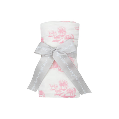 Angel Dear || Farm Toile Pink Blanket