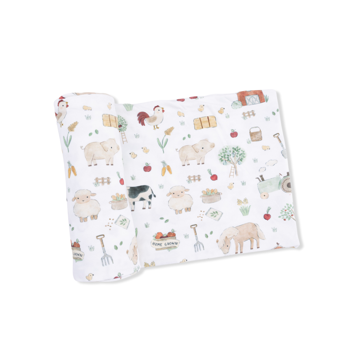 Cute Farm Animals Uni - 2 Way Zipper Footie, Swaddle  & Bandana Bib Set - Hello Baby Apparel