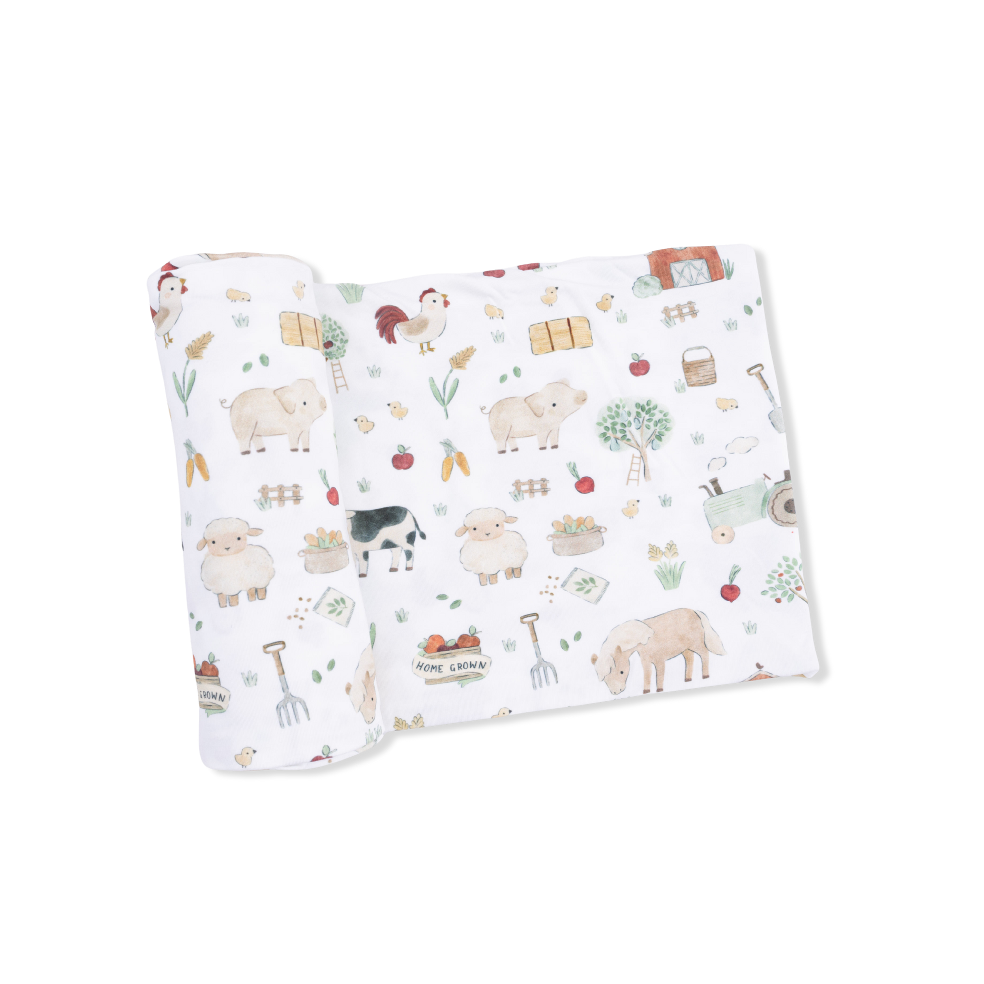 Cute Farm Animals Uni - 2 Way Zipper Footie, Swaddle  & Bandana Bib Set - Hello Baby Apparel