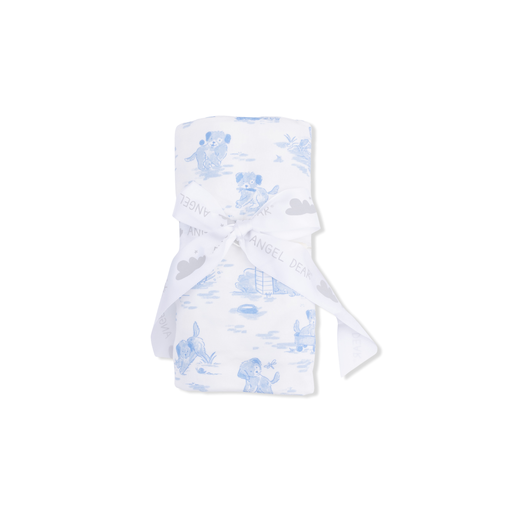 Puppy Toile Blue - Swaddle Blanket - Hello Baby Apparel