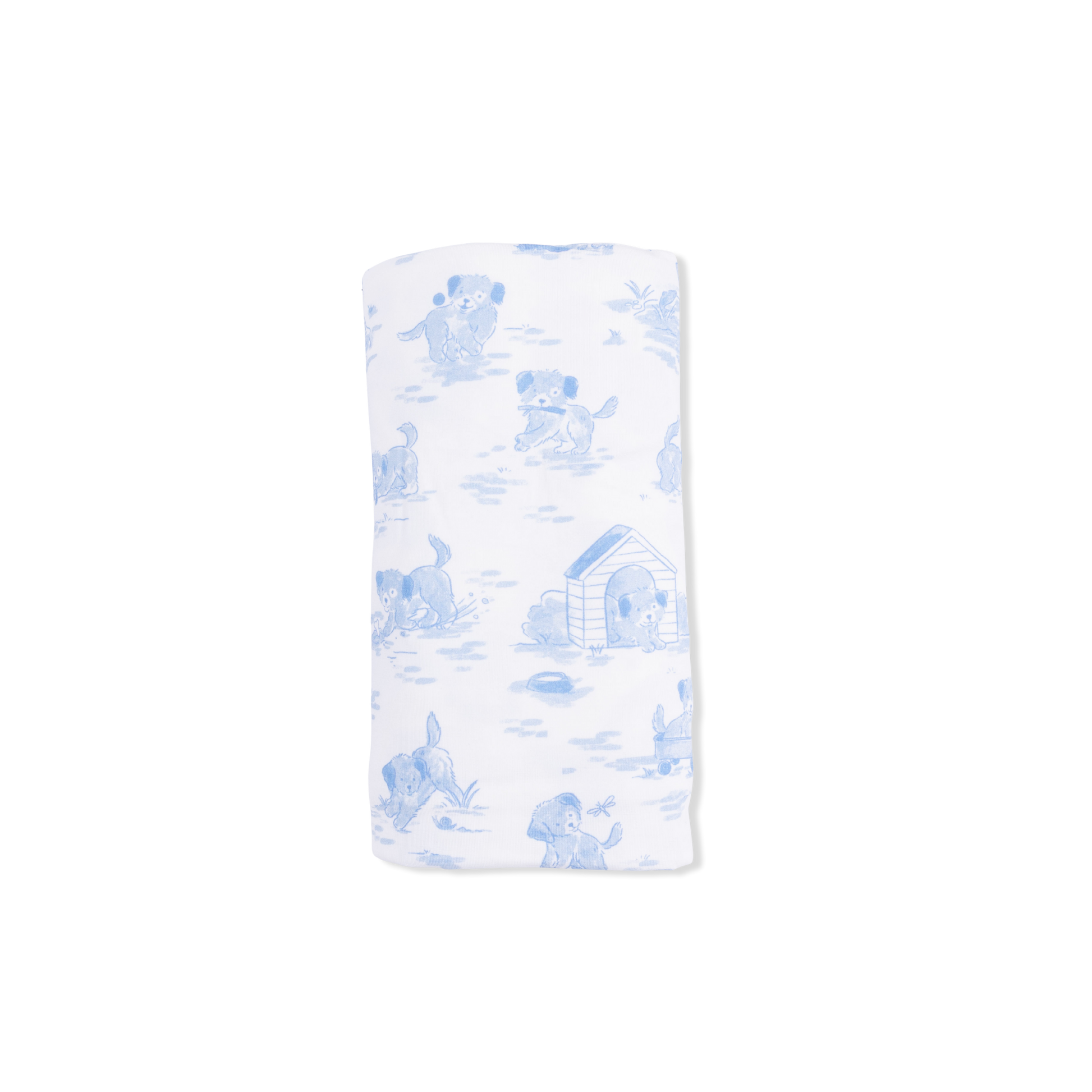 Puppy Toile Blue - Swaddle Blanket - Hello Baby Apparel