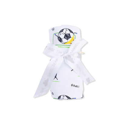 Soccer Balls Playing Soccer Blue  - Swaddle Blanket - Hello Baby Apparel