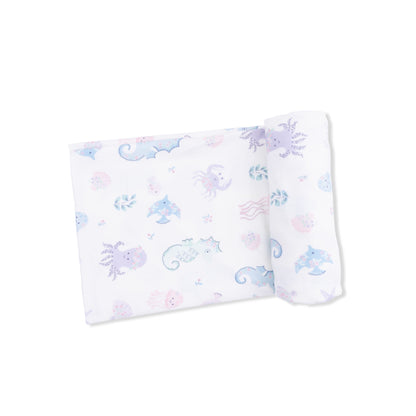 Floral Sea Creatures - Swaddle Blanket - Hello Baby Apparel