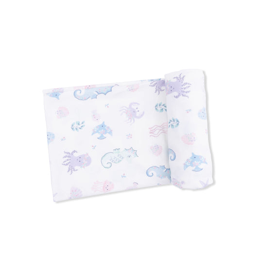 Floral Sea Creatures - Swaddle Blanket - Hello Baby Apparel