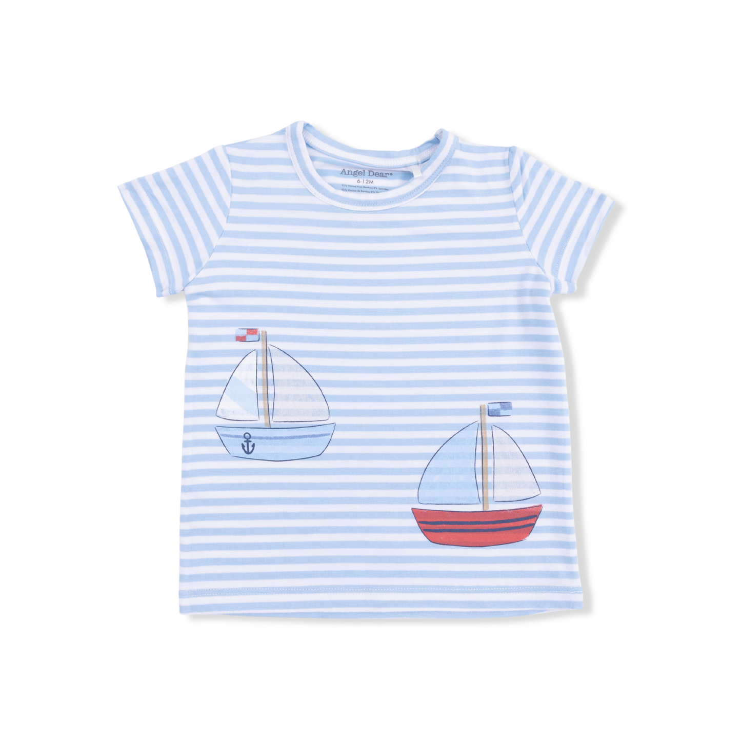 Bubbly Sailboat Stripe - Crew Neck Tee with Cargo Short - Hello Baby Apparel