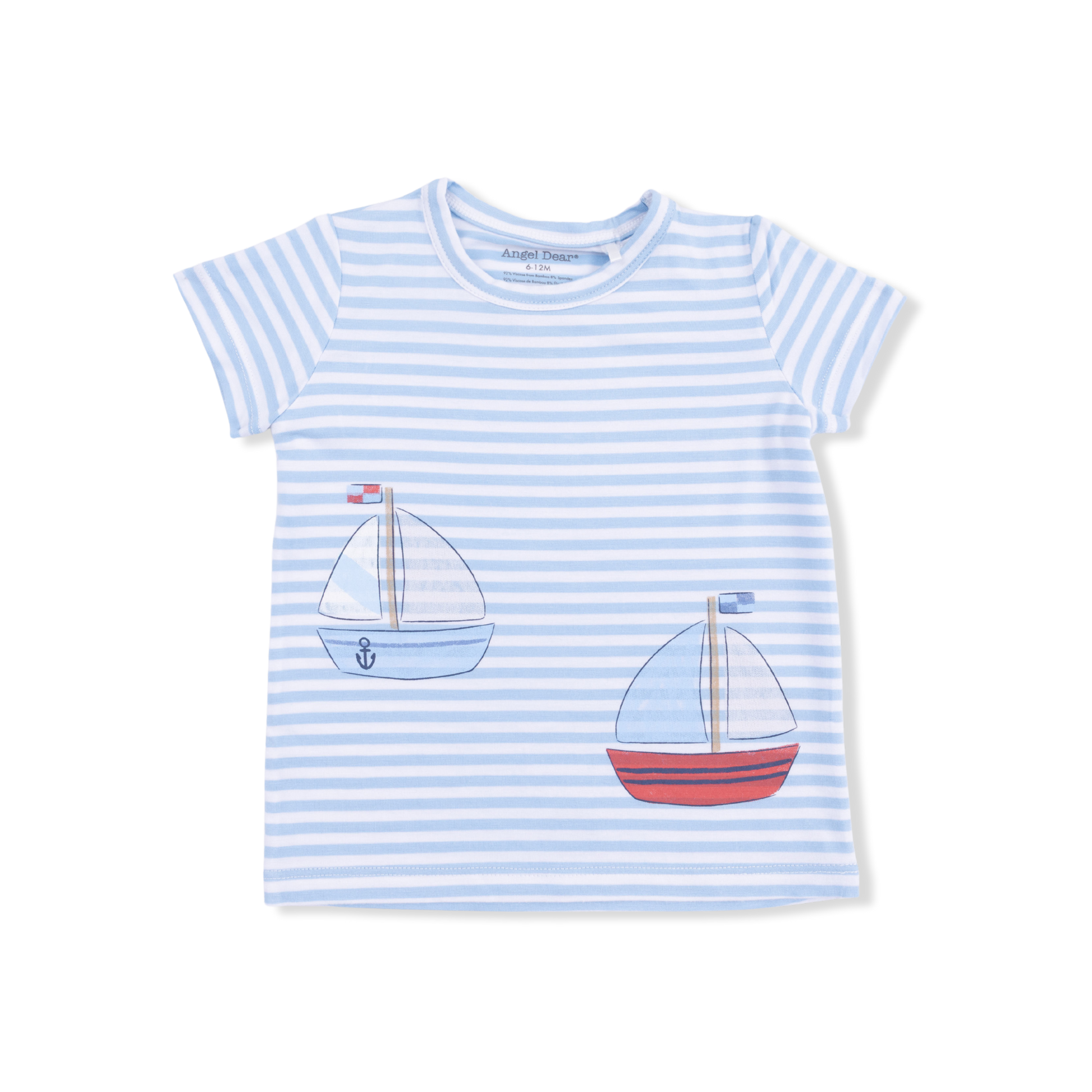Bubbly Sailboat Stripe - Crew Neck Tee with Cargo Short - Hello Baby Apparel