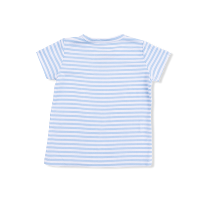 Bubbly Sailboat Stripe - Crew Neck Tee with Cargo Short - Hello Baby Apparel