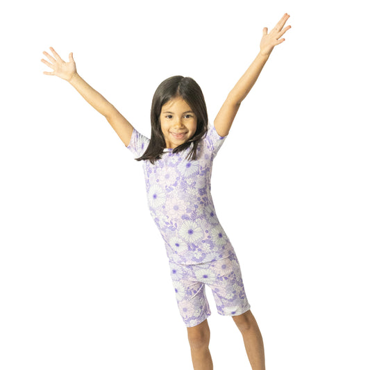 Lacy Lavender Floral - Loungewear Short Set - Hello Baby Apparel