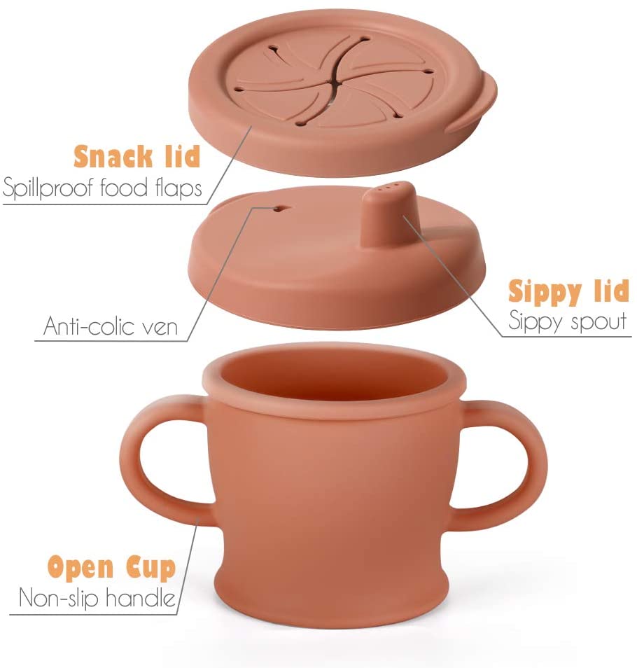 Haakaa Silicone Sip-N-Snack Cup 8 oz - Hello Baby Apparel