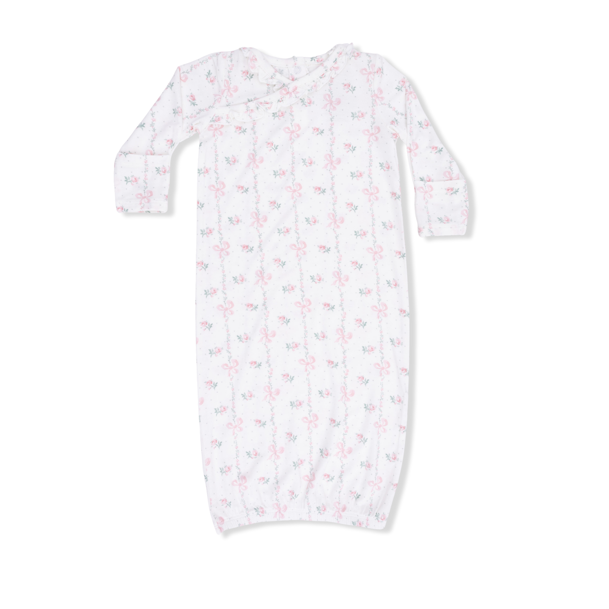 Dainty Buds and Bows - Kimono Gown & Knot Headband - Hello Baby Apparel