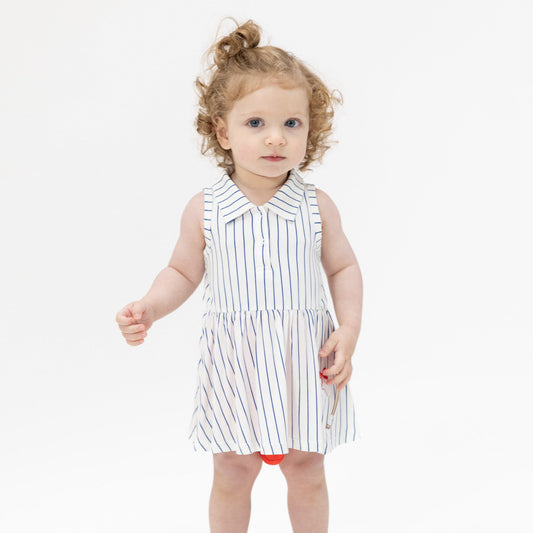 Baseball Stripe - Polo Tennis Dress - Hello Baby Apparel
