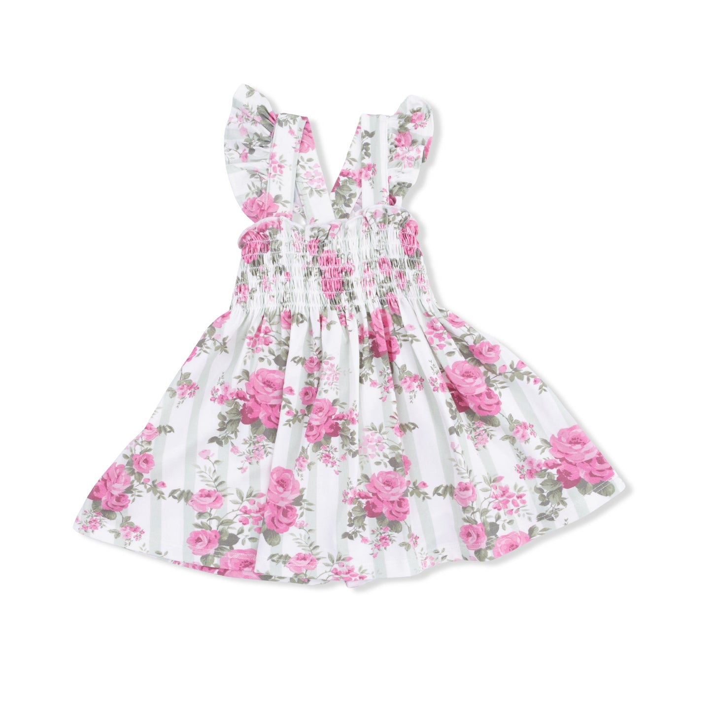 Cabbage Rose Stripe - Smocked Top with Bloomer - Hello Baby Apparel