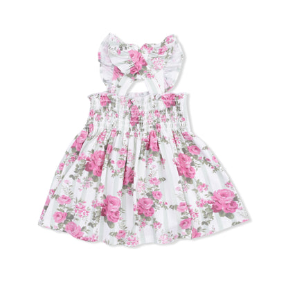 Cabbage Rose Stripe - Smocked Top with Bloomer - Hello Baby Apparel