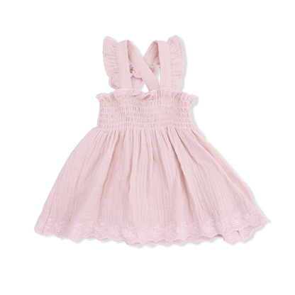 Solid Muslin Lotus - Smocked Top with Bloomer - Hello Baby Apparel