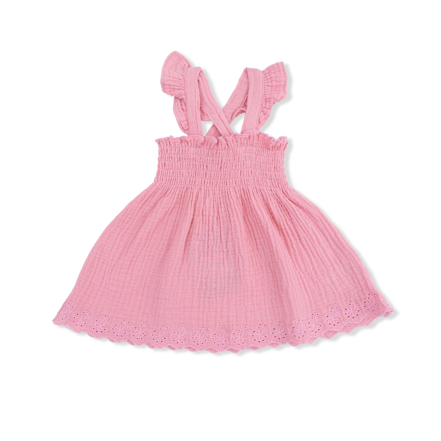 Solid Muslin Poignant Pink - Smocked Top with Bloomer - Hello Baby Apparel