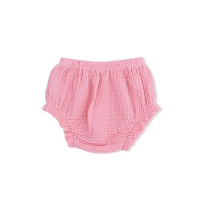 Solid Muslin Poignant Pink - Smocked Top with Bloomer - Hello Baby Apparel