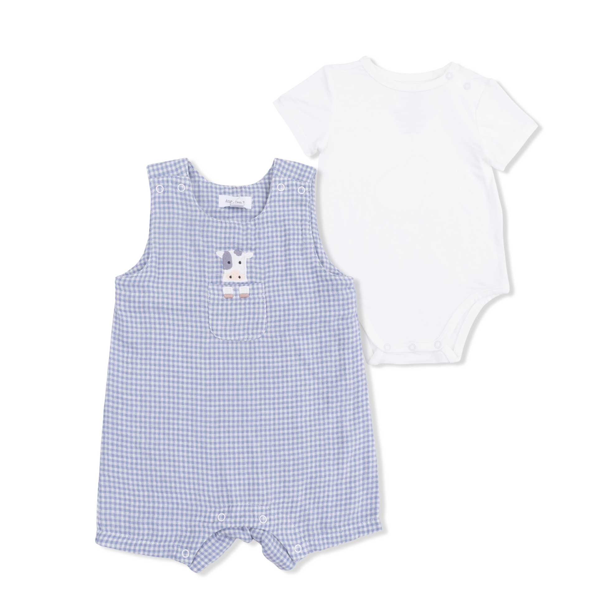 Cute Farm Animals Appliques - Jon Jon with Short Sleeve Bodysuit - Hello Baby Apparel