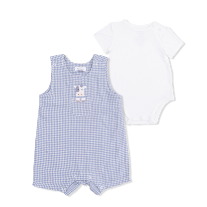Cute Farm Animals Appliques - Jon Jon with Short Sleeve Bodysuit - Hello Baby Apparel