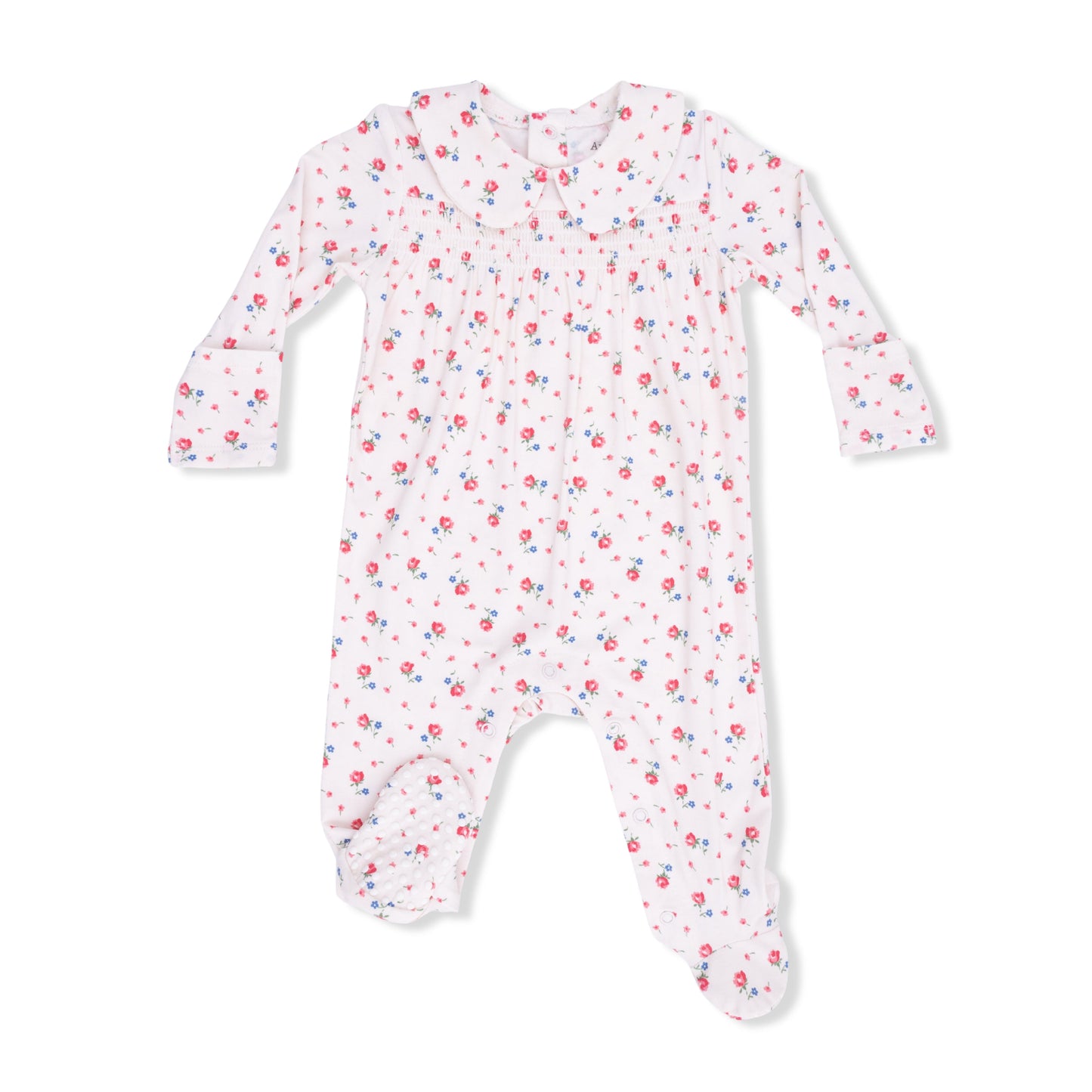Joli Rosette - Smocked Peter Pan Snap Footie - Hello Baby Apparel