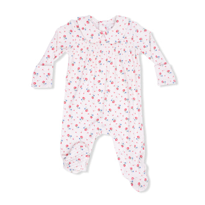 Joli Rosette - Smocked Peter Pan Snap Footie - Hello Baby Apparel