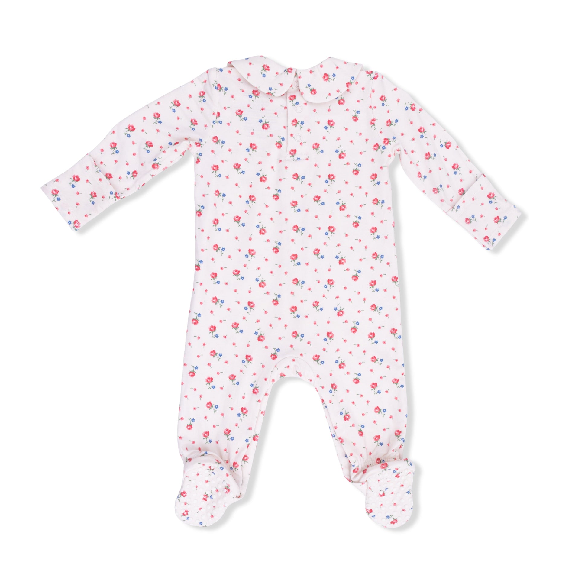 Joli Rosette - Smocked Peter Pan Snap Footie - Hello Baby Apparel