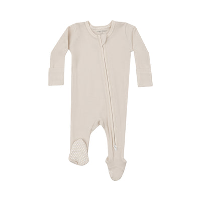 Angel Dear || Waffle Oatmeal - 2 Way Zipper Footie