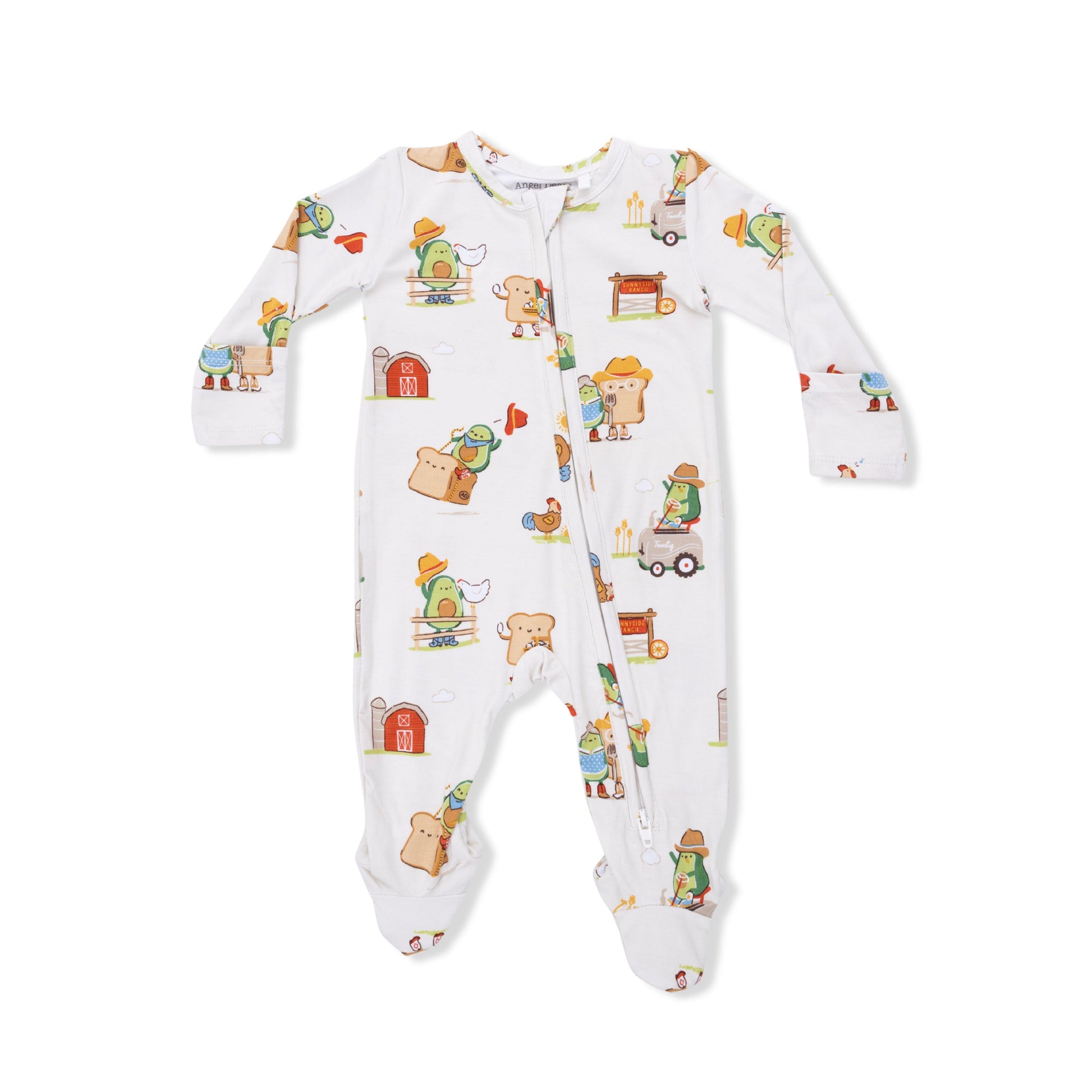 Avocado Toast - American Gothic - 2 Way Zipper Footie - Hello Baby Apparel
