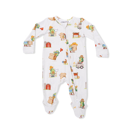 Avocado Toast - American Gothic - 2 Way Zipper Footie - Hello Baby Apparel