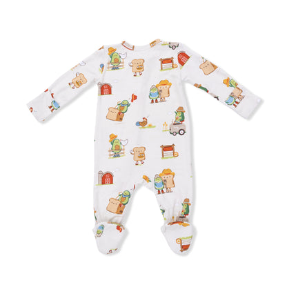 Avocado Toast - American Gothic - 2 Way Zipper Footie - Hello Baby Apparel