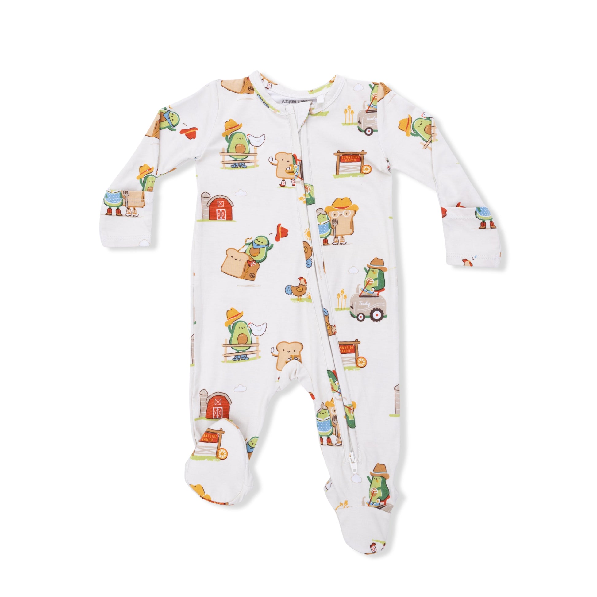 Avocado Toast - American Gothic - 2 Way Zipper Footie - Hello Baby Apparel