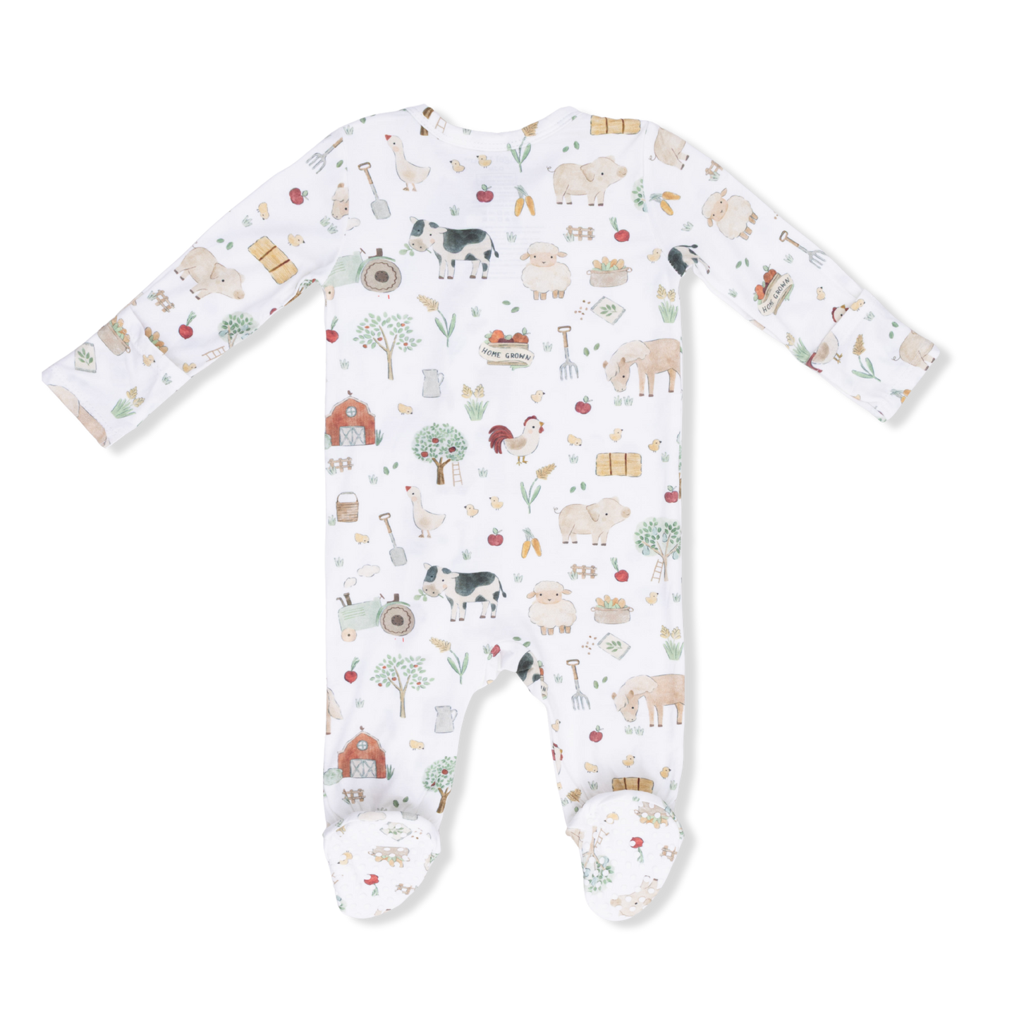 Cute Farm Animals Uni - 2 Way Zipper Footie, Swaddle  & Bandana Bib Set - Hello Baby Apparel