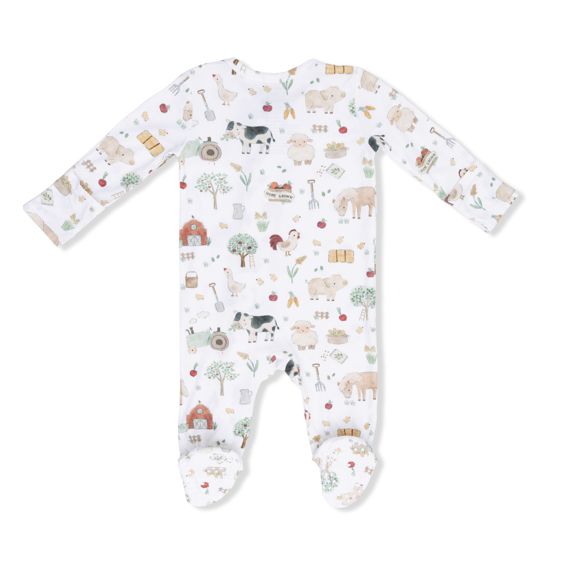 Cute Farm Animals Uni - 2 Way Zipper Footie, Swaddle  & Bandana Bib Set - Hello Baby Apparel