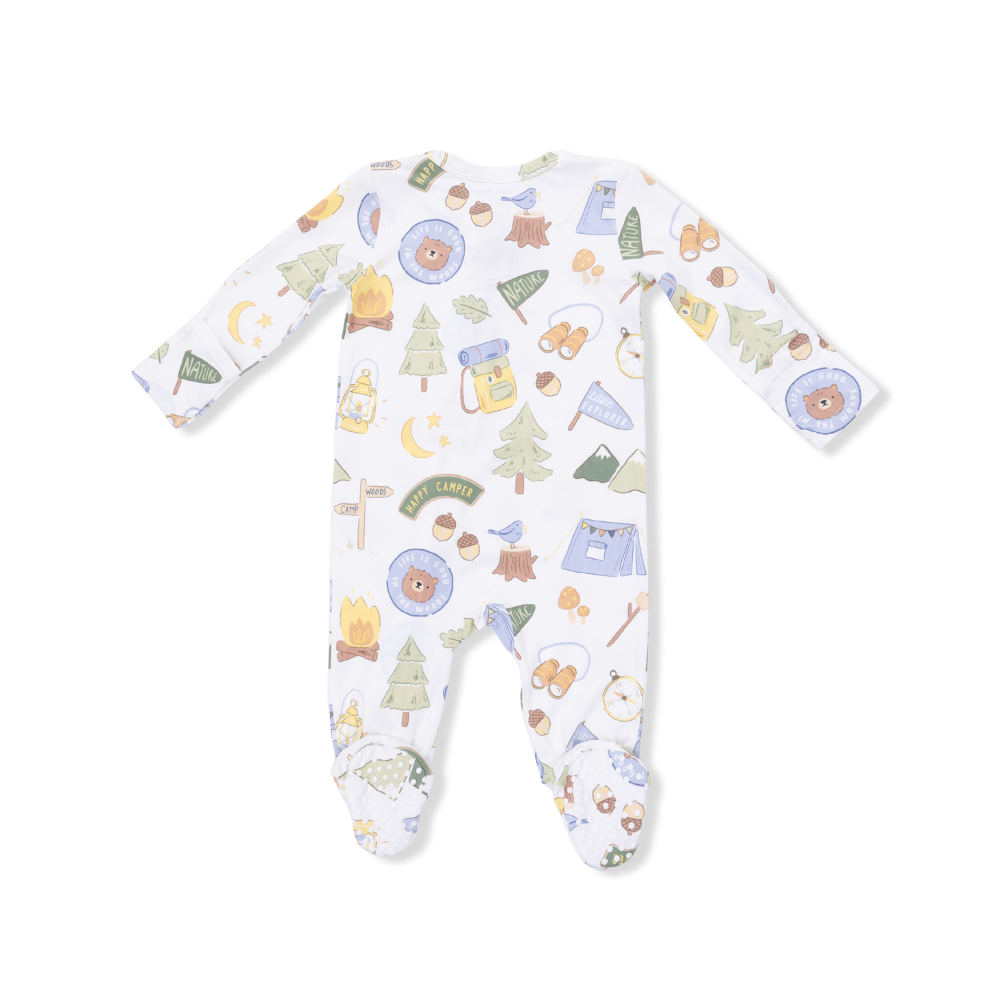 Camping Blue - 2 Way Zipper Footie - Hello Baby Apparel