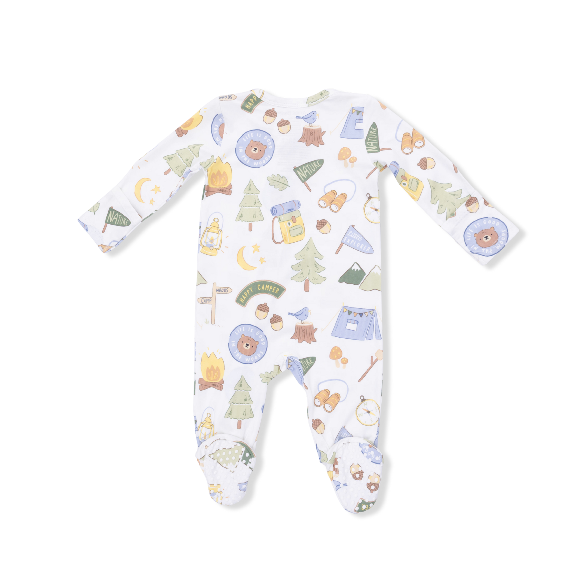 Camping Blue - 2 Way Zipper Footie - Hello Baby Apparel