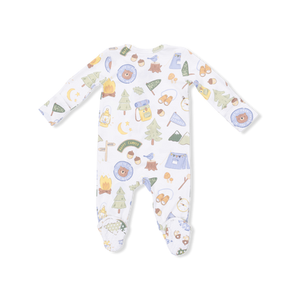 Camping Blue - 2 Way Zipper Footie - Hello Baby Apparel