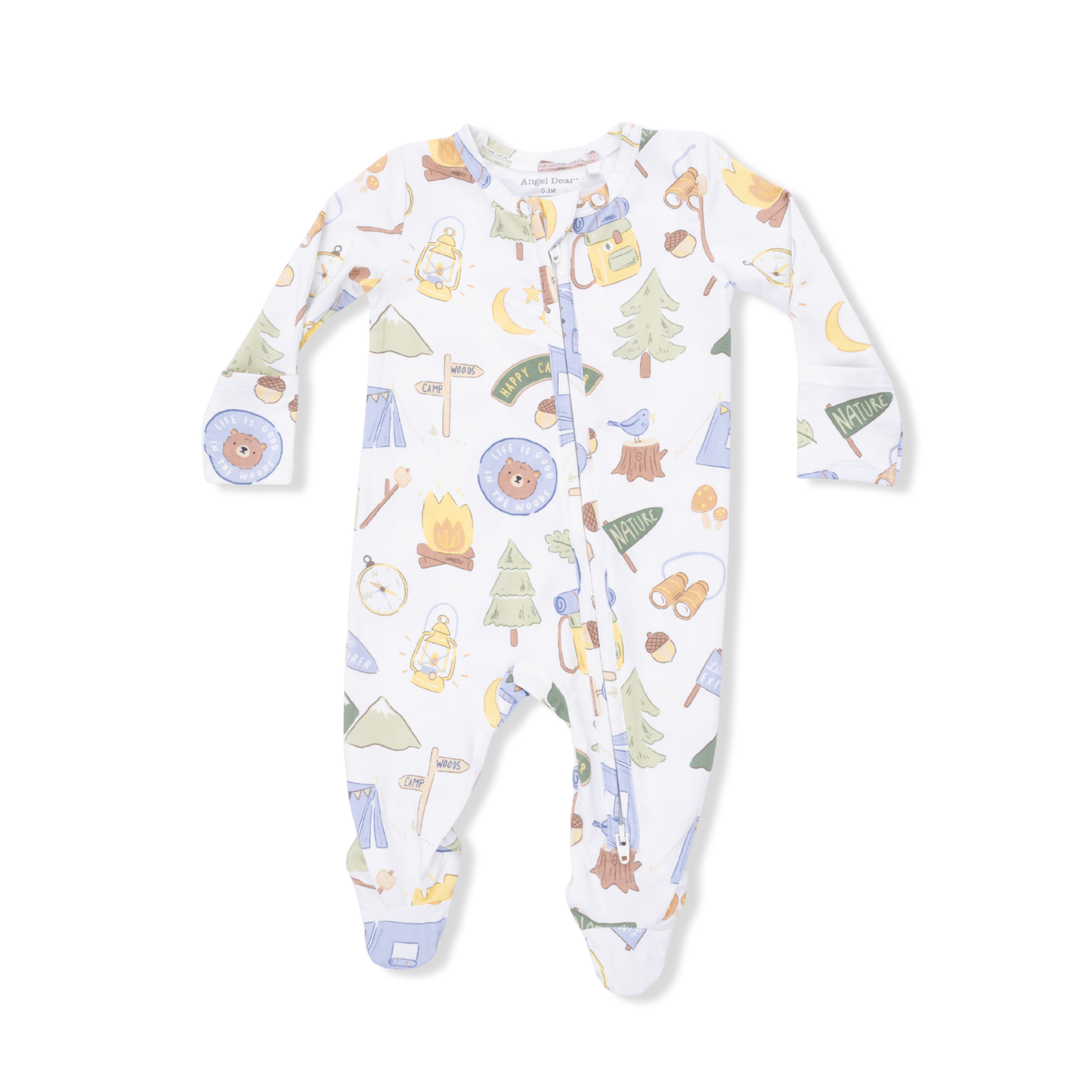 Camping Blue - 2 Way Zipper Footie - Hello Baby Apparel