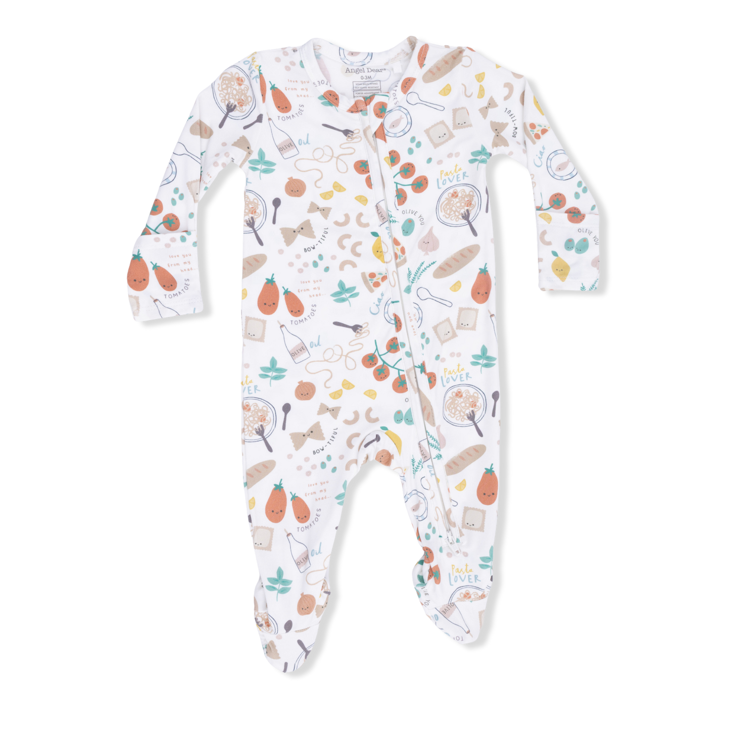 Pasta Lovers - 2 Way Zipper Footie - Hello Baby Apparel