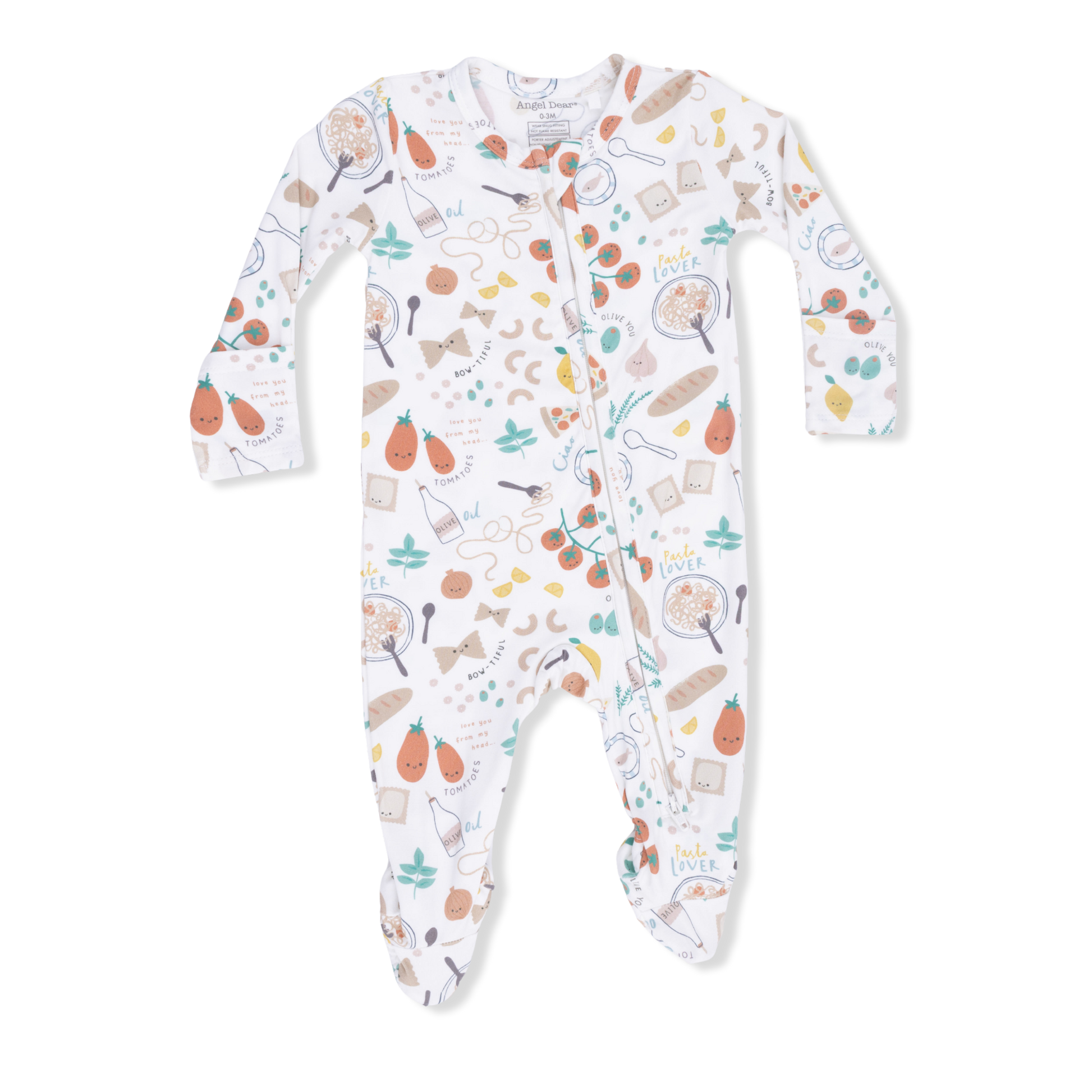 Pasta Lovers - 2 Way Zipper Footie - Hello Baby Apparel