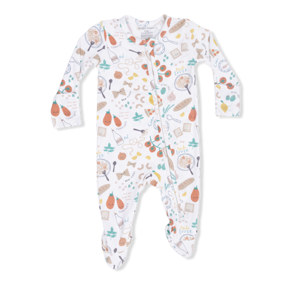 Pasta Lovers - 2 Way Zipper Footie - Hello Baby Apparel
