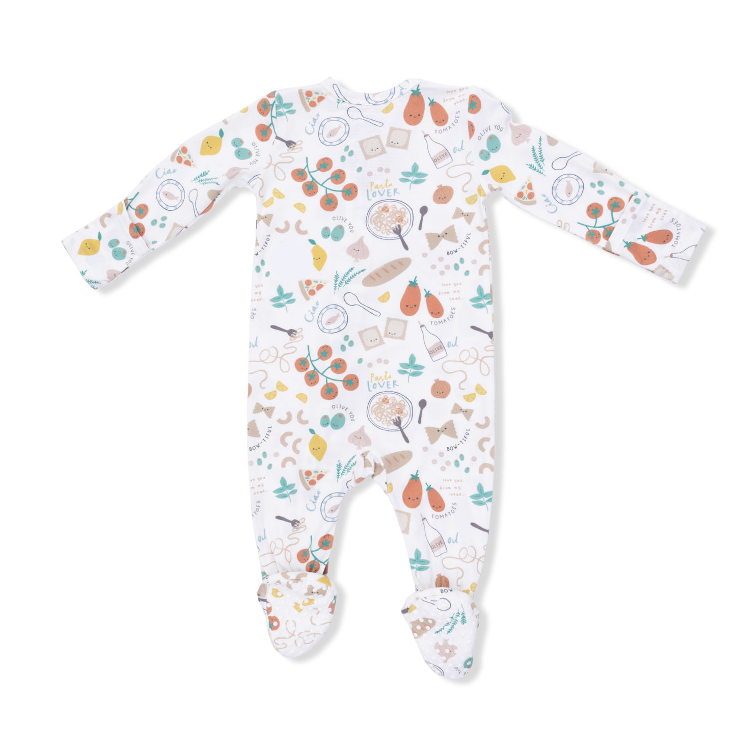 Pasta Lovers - 2 Way Zipper Footie - Hello Baby Apparel