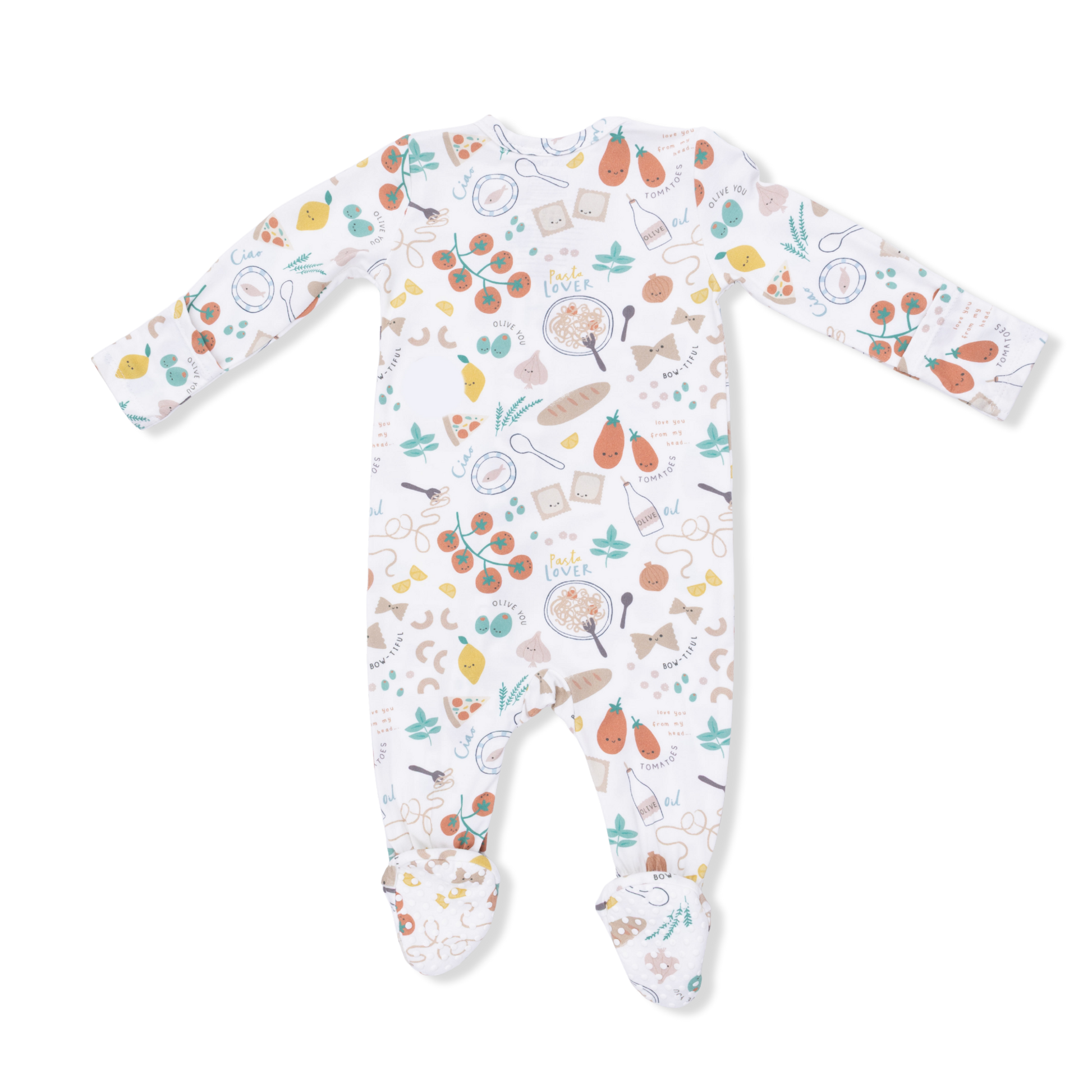 Pasta Lovers - 2 Way Zipper Footie - Hello Baby Apparel